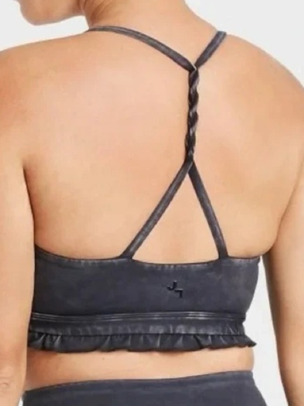 Joy Lab XL Charcoal Grey sports bra with Twisted Back Straps